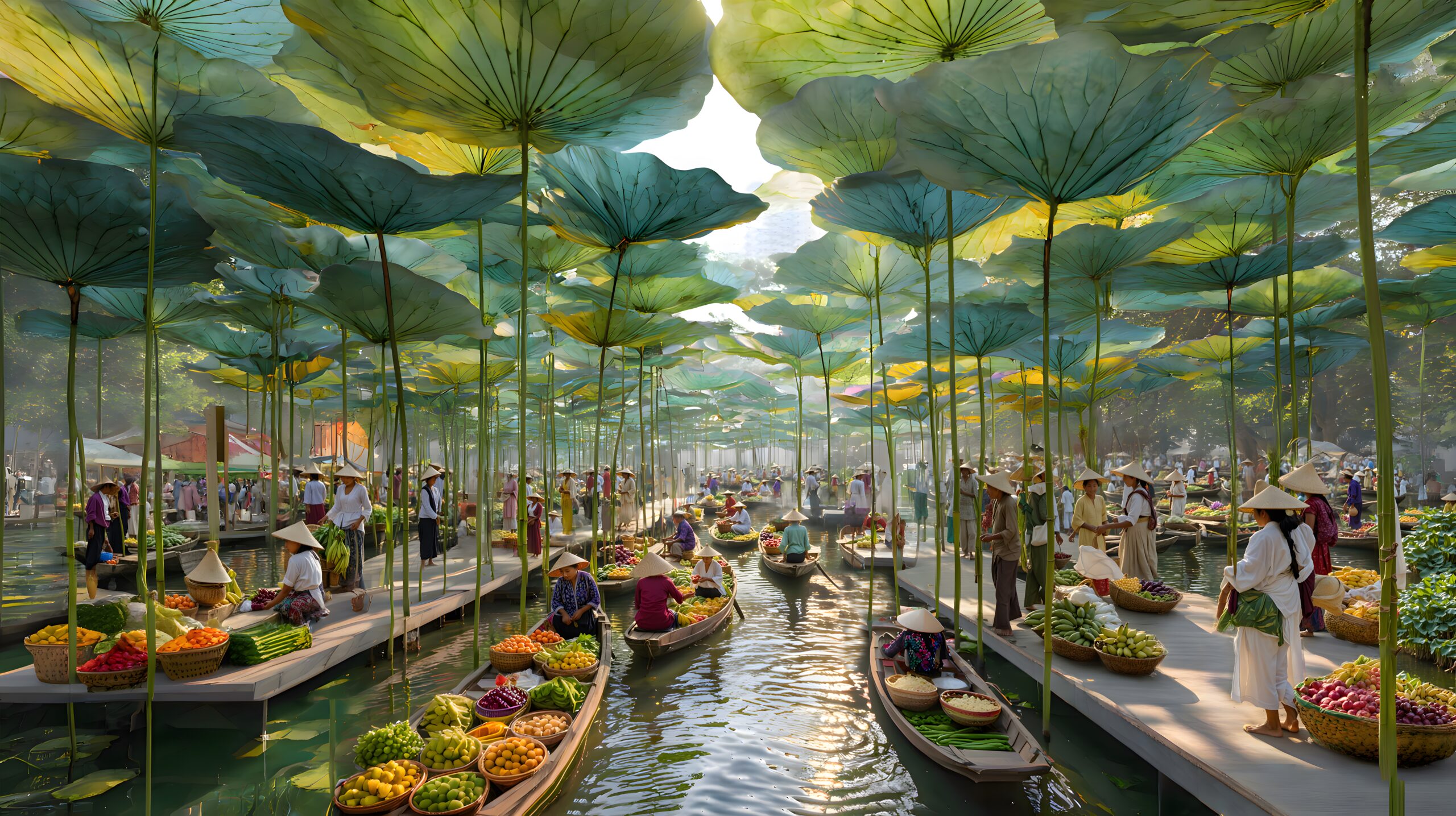 Chợ nổi trung tâm đảo Charmora City
