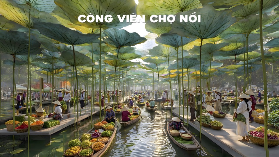 Công viên chợ nổi ven sông