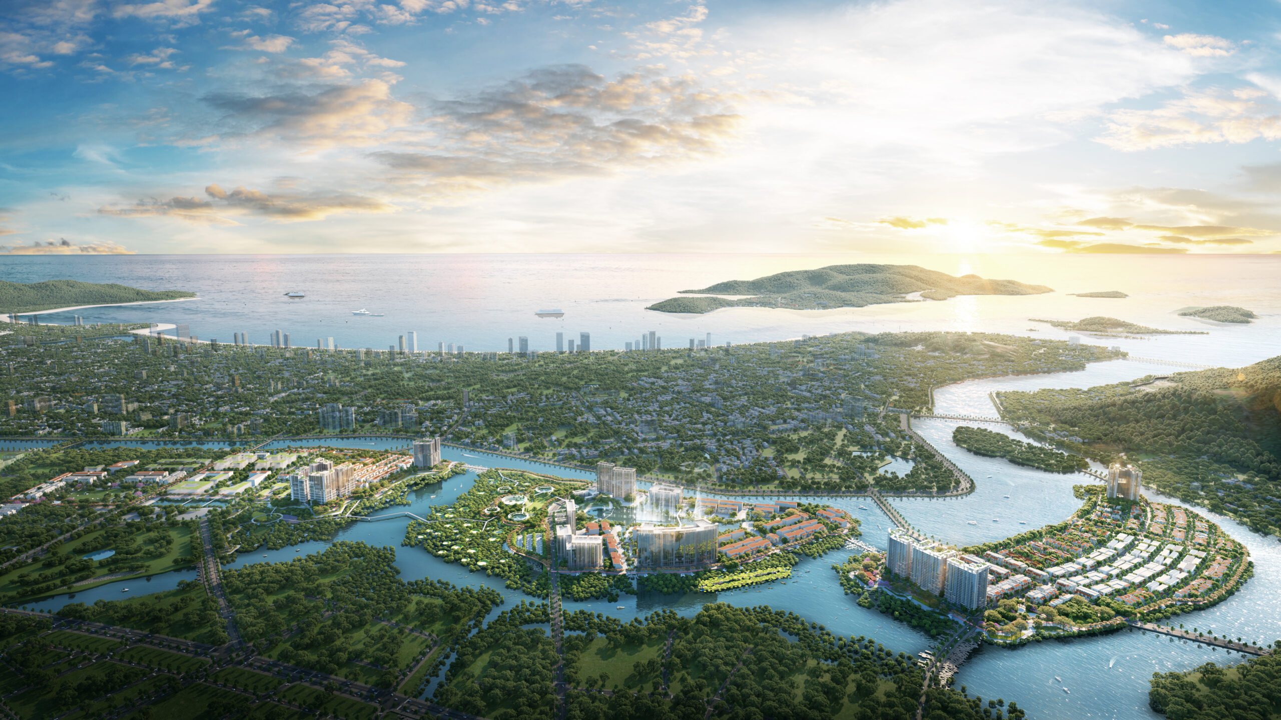 Phối cảnh kiến trúc Charmora City — giao hòa Champa, Pháp cổ và hiện đại